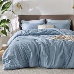 Bedsure King Comforter Set - Storm Blue King Size Comforter, Soft Bedding for Al