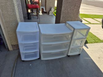 $40 for all 3 // 3 piece Sterilite plastic storage drawers organizer,  in good condition