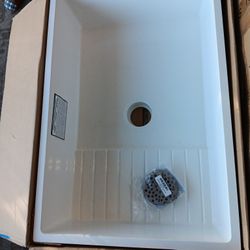  New Large Mustee Mop Sink W Strainer + Faucet