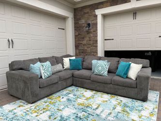 Gray L Shaped Sectional Sofa