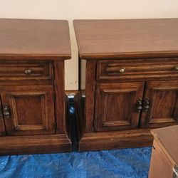 Pair Wooden Nightstands