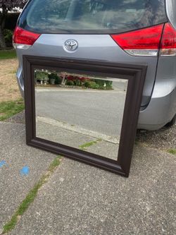 Large wood frame mirror