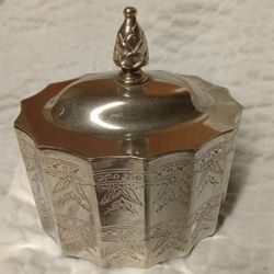Godinger Museum Recreations Silver Plated Paul Revere Biscuit Jewlry Box 1991