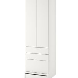 White Wardrobe Cabinet with Drawers – Excellent Condition
