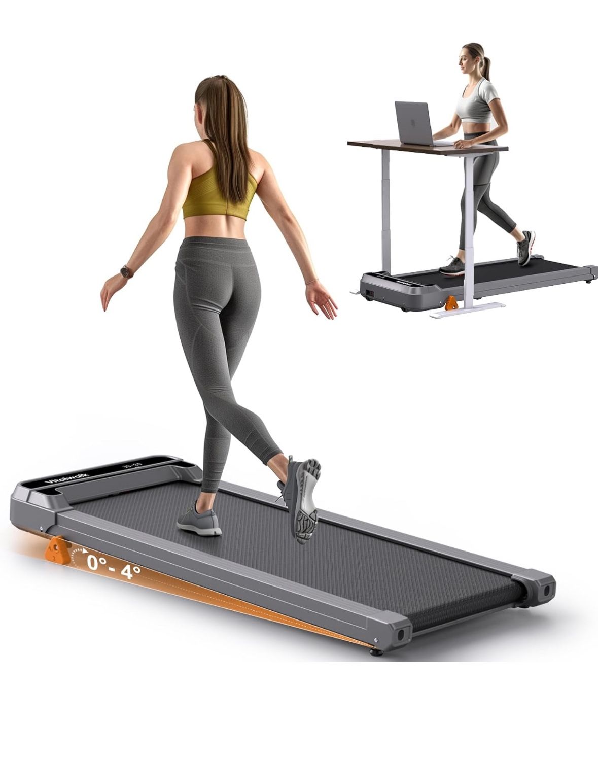 Walking Pad Treadmill with Incline - 3-Levels