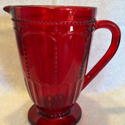 Princess House Marbella Ruby Glass  Pitcher.