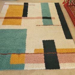 Modern Geometric Colorful Area Rug - 7 ft x 5 ft 4 inches

