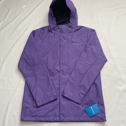 New Columbia Men Hommes Buck Knoll EXS Jacket Rain Shell Hoodie Purple Medium M