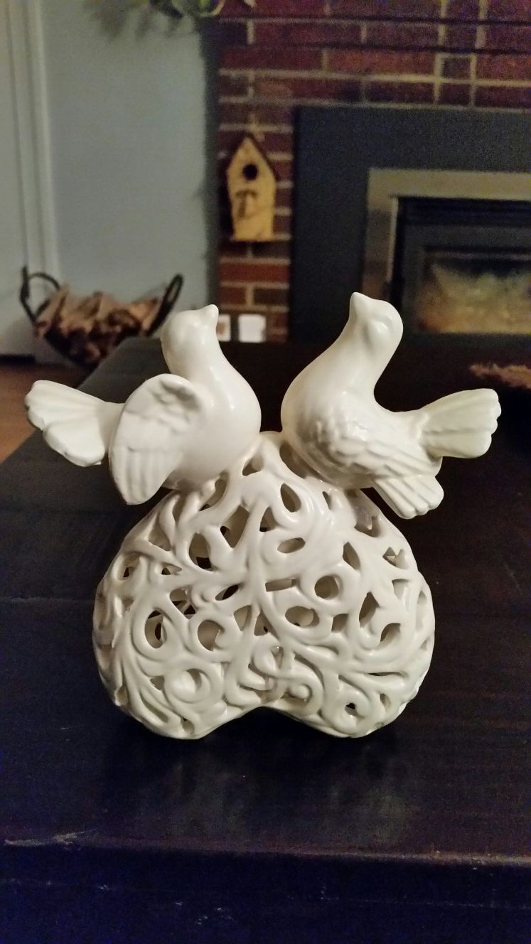 Doves on a heart figurine