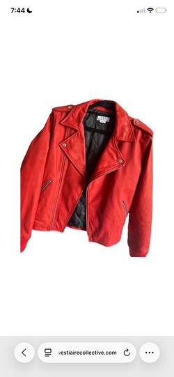 APC x Kid Cudi Red Moto Biker Jacket Size XL
