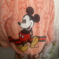 Sleep Clothes terno,peach with Mickey Mouse design,pants 37”inches Long
