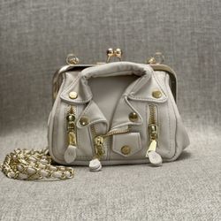 Jacket Crossbody Clutch Bag - White