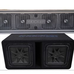 CUSTOM SPEAKER BOX WITH RGB LIGHTS MID BASS AND KICKER L7s 12” Subwoofers 
