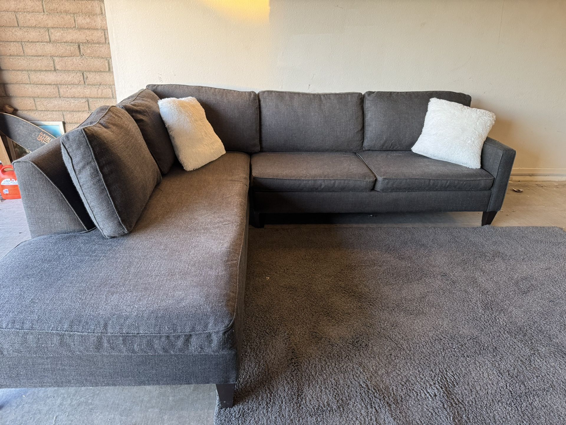 Charcoal Sectional Sofa Couch Sala