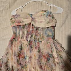 Lulus Strapless Floral Dress