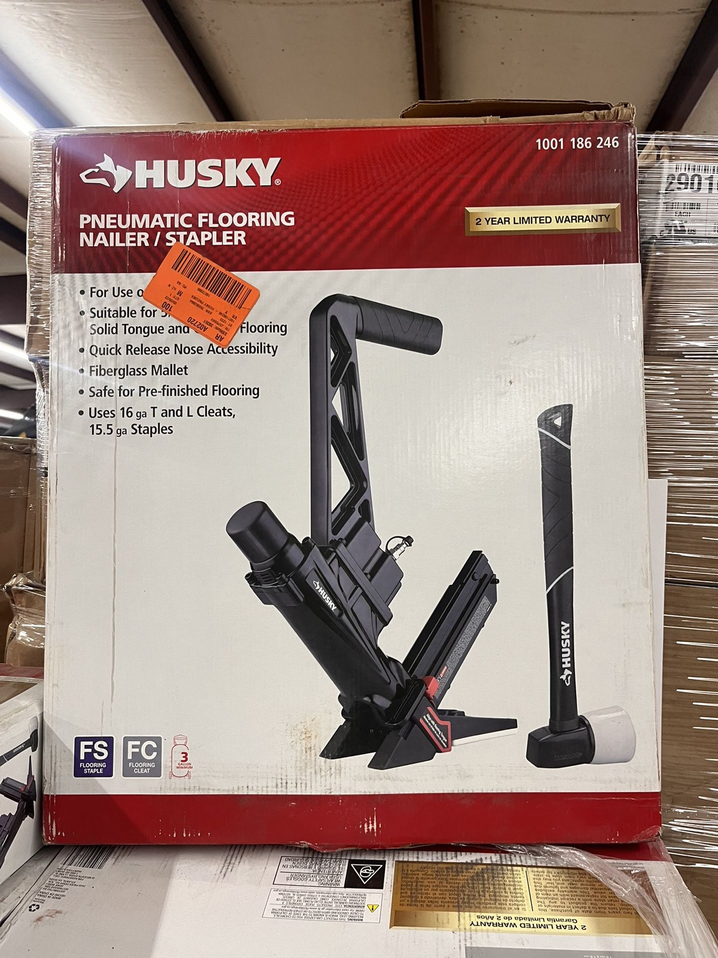 New Husky Pneumatic 3-in-1 15.5-Gauge and 16-Gauge 2 in. Flooring Nailer and Stapler