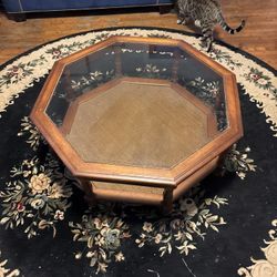 Moving Sale:  Glass Coffee Table With Glass End Table 