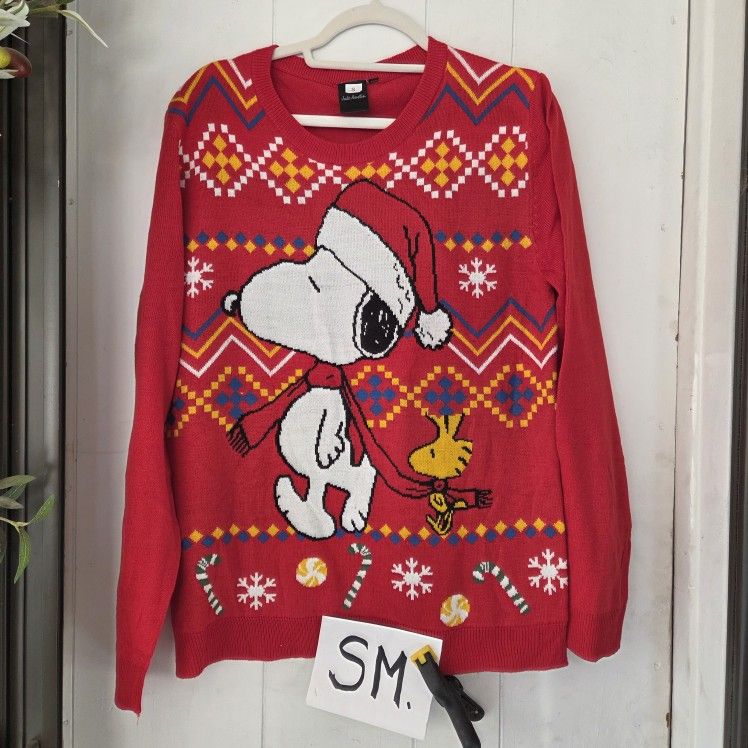 Adult SMALL Santa Snoopy Christmas Ugly Sweater