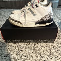 White Cement Air Jordan Retro 3 Size 10.5