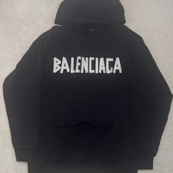 Black Balenciaga Tape Hoodie Size Small