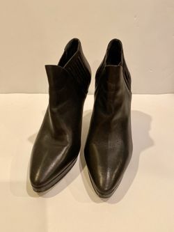 PRADA Women’s Black Leather Stretch Booties Size 40 EU
