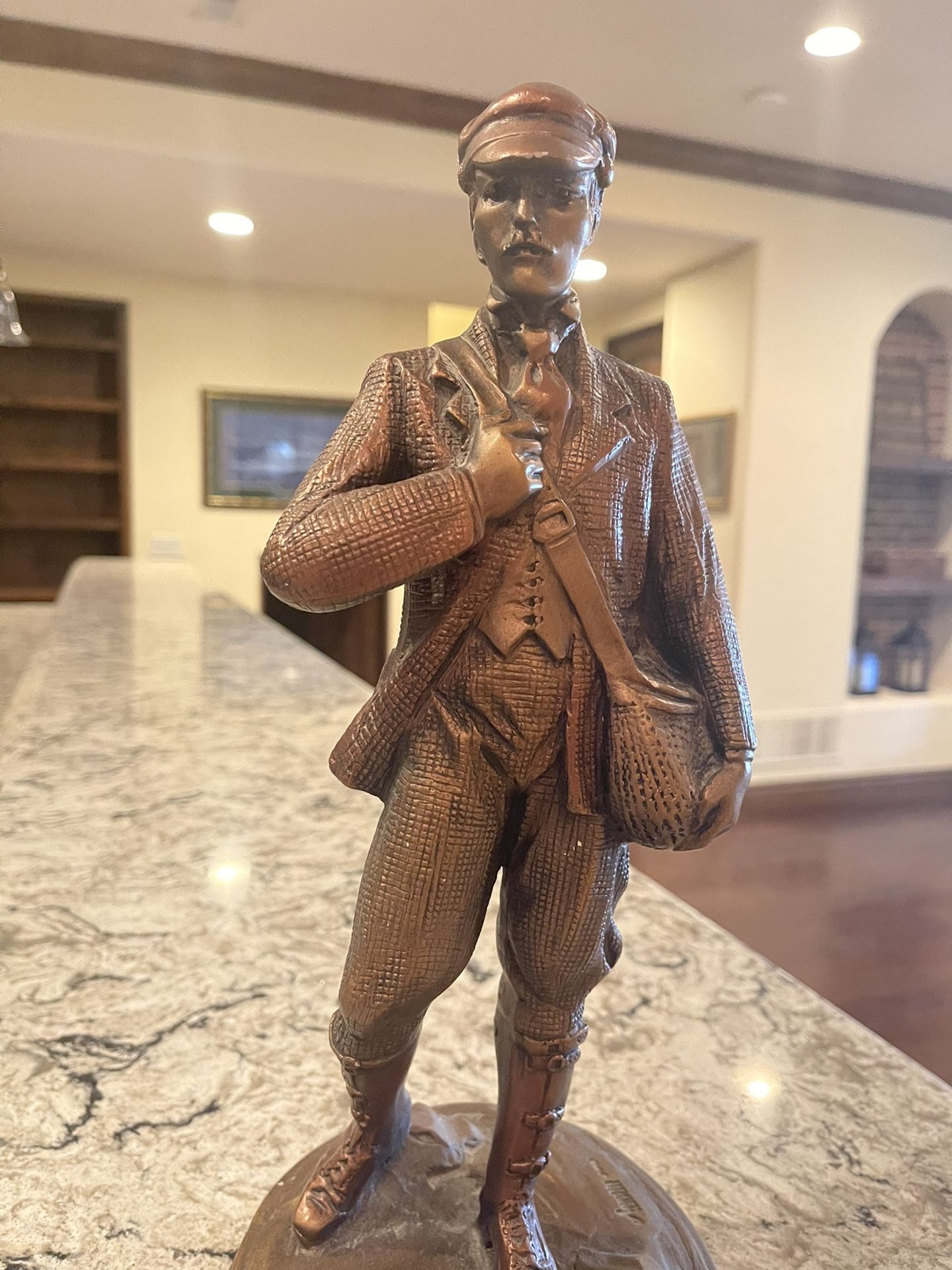 Vintage 1993 Austin Bronze Sculpture "Gentleman Angler"