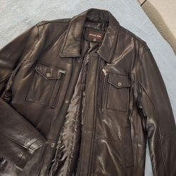 Michael Kors Leather Jacket, Mens.