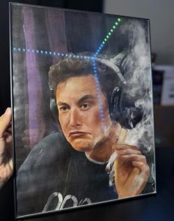 Elon Musk Smoking Cannabis Joint on Joe Rogan Podcast Interview Photo 12Lx16W