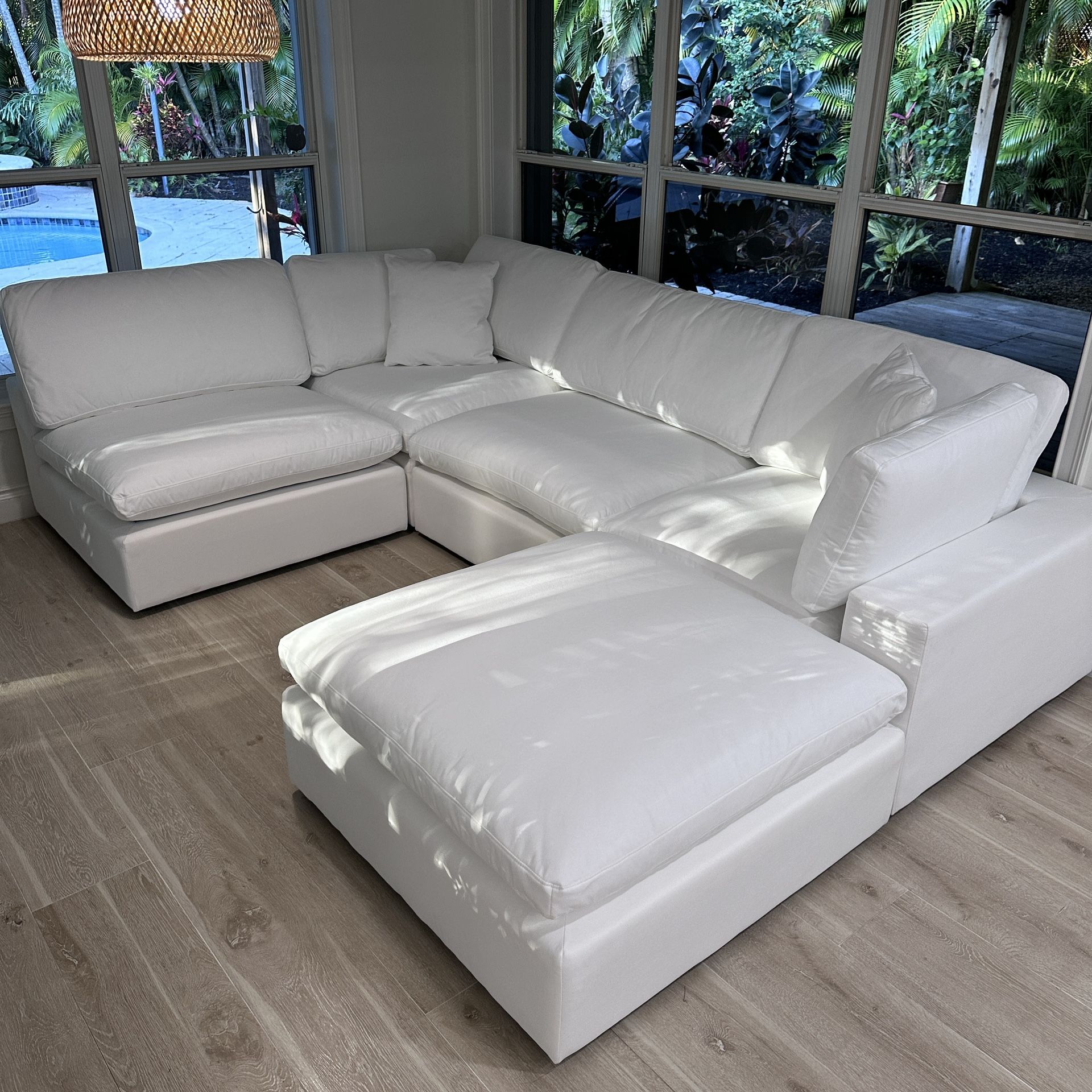 New White Sectional Cloud Couch Sofa