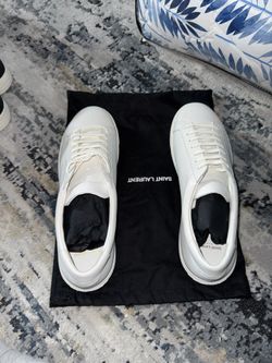 Saint Laurent Size 14 All White Sneakers NEW