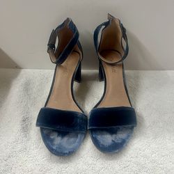 Madewell Women's The Lainy Sandal in blue velvet size 9