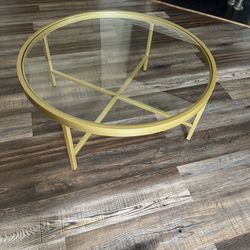 Round Gold Coffee Table 