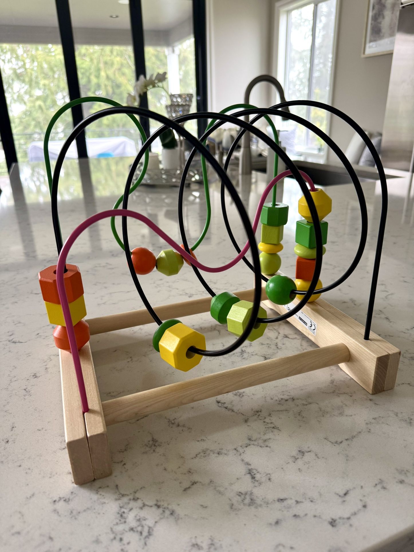 Ikea Mula Beaded Wooden Roller Coaster Toy Developmental Toddler Educational