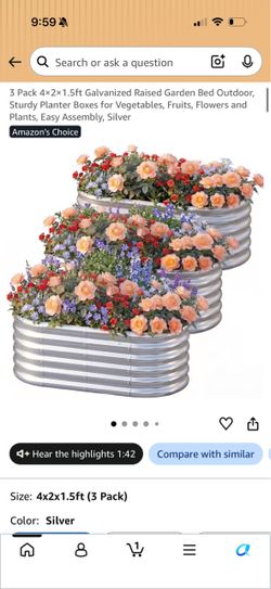3-Pack Galvanized Raised Garden Beds