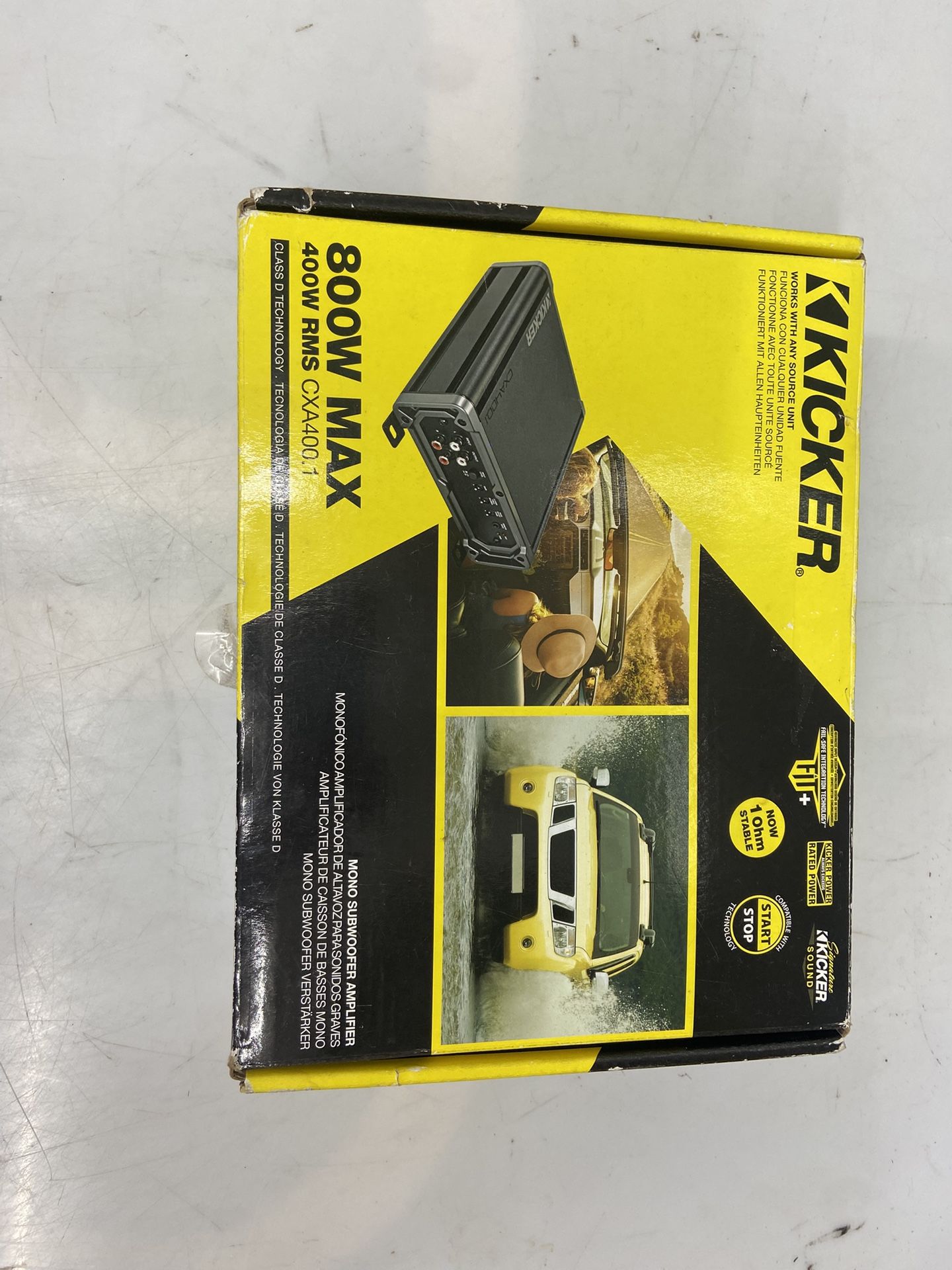 Kicker 46CXA400.1T CX Series mono subwoofer amplifier — 400 watts RMS x 1 at 1 ohm