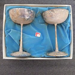 Antique F.B. Rogers Silver Plate Toasting Goblets