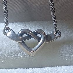 James Avery Sterling Silver Love Knot Heart Necklace With Extensions 