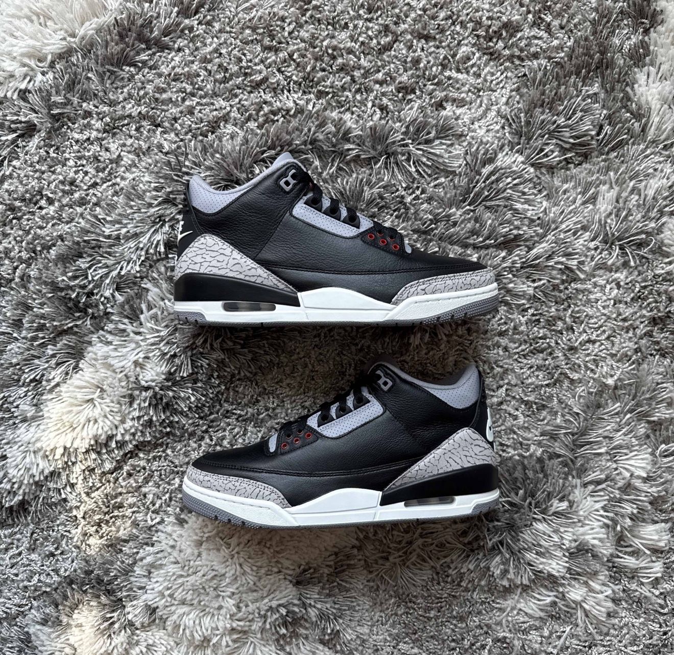 Size 9 - Air Jordan 3 Retro OG 2024 Black Cement Excellent Condition NO BOX