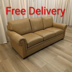 Ethan Allen Conor Leather Sofa Couch Free Delivery