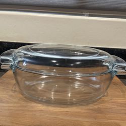 Vintage PYREX Corning Oval Roaster 460 & Lid 