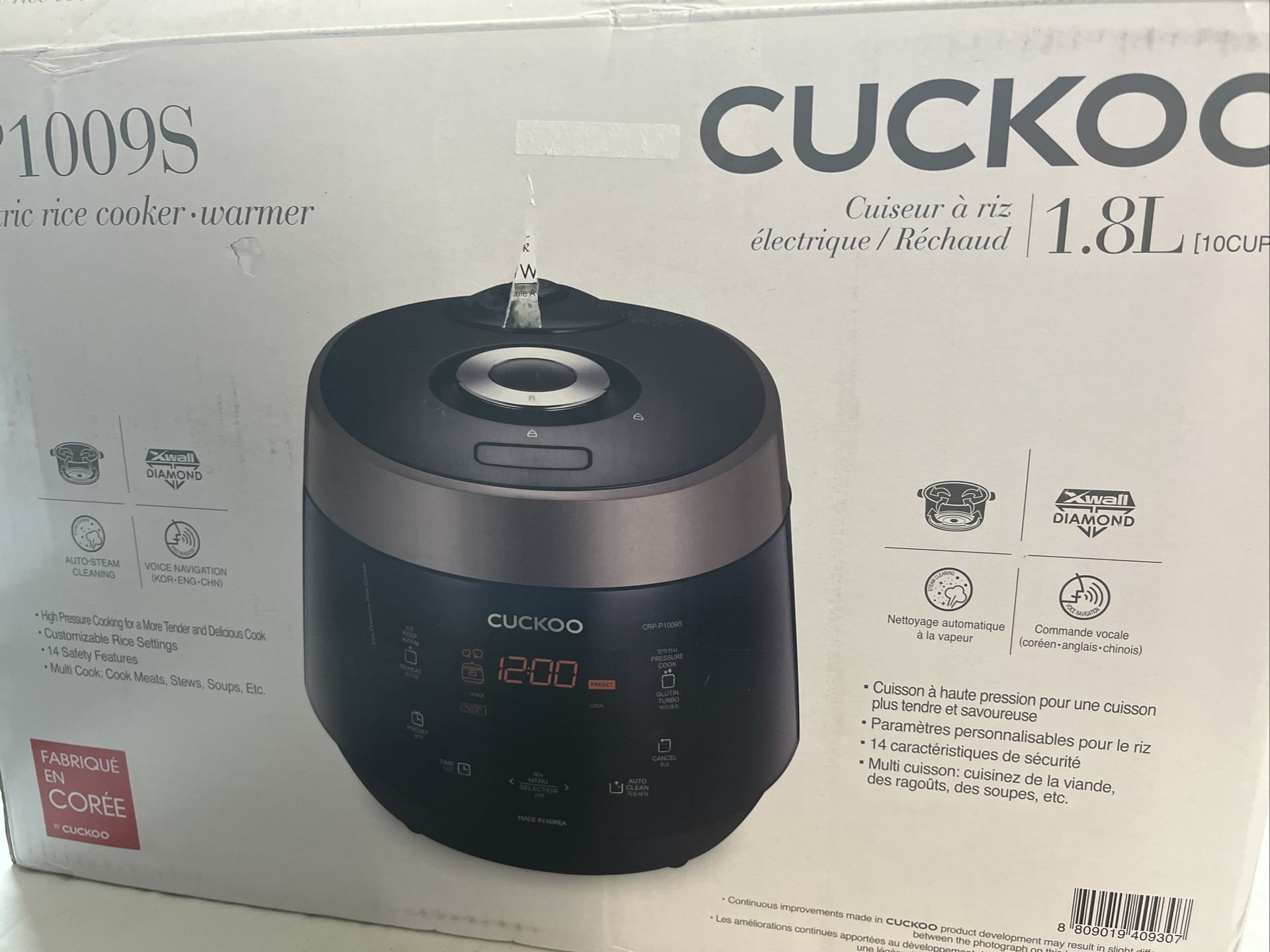OB Cuckoo CRP-P1009SB 10 Cup Heating Plate Electric Pressure Rice Cooker