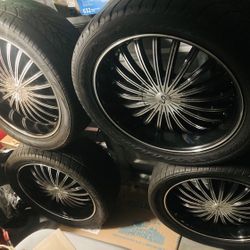 Flash⚠️$ALE!!🚨22” Gloss Black Machined Finish RiMS!✨🤩$800 OBO⚠️