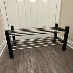 2-Tier Metal Rods Shoe Rack Organizer
