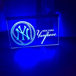 NEW YORK YANKEES MODELO LED NEON BLUE LIGHT SIGN 8x12