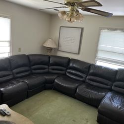 Raymour And Flanigan Leather Sleeper Sectional