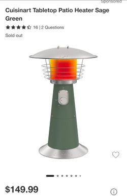 Cuisinart Tabletop Patio Heater Sage Green