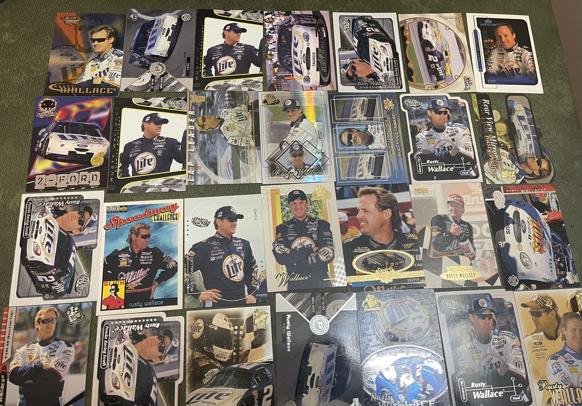 Awesome lot of 28 Rusty Wallace NASCAR cards