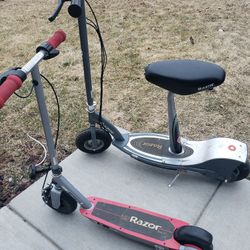 Two Razor scooters E300 E100 power core electric
