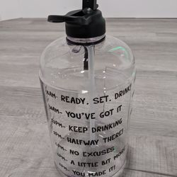 PREMIUM GRIP Gallon Motivational Gym Water Bottle 