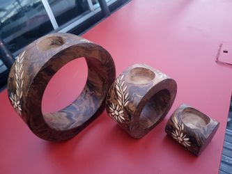 Wooden Candle Holders